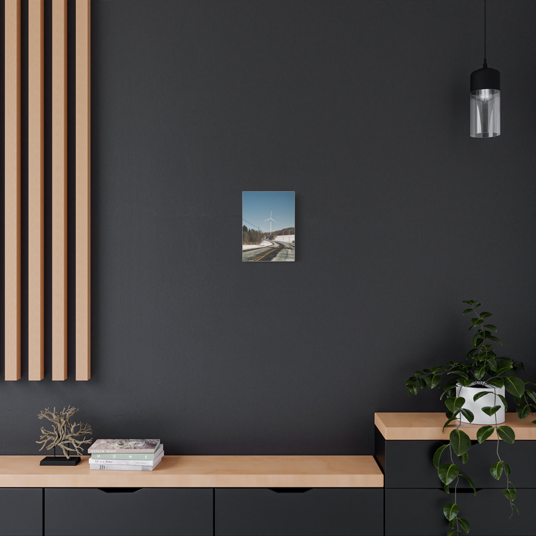 Genesee Falls Winter Wind Mills Matte Canvas Wall Art