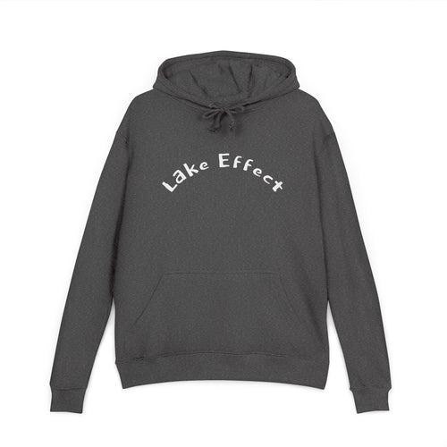 Lake Effect Hoodie | Minimal Script Arch, Cozy Outdoor Sweatshirt