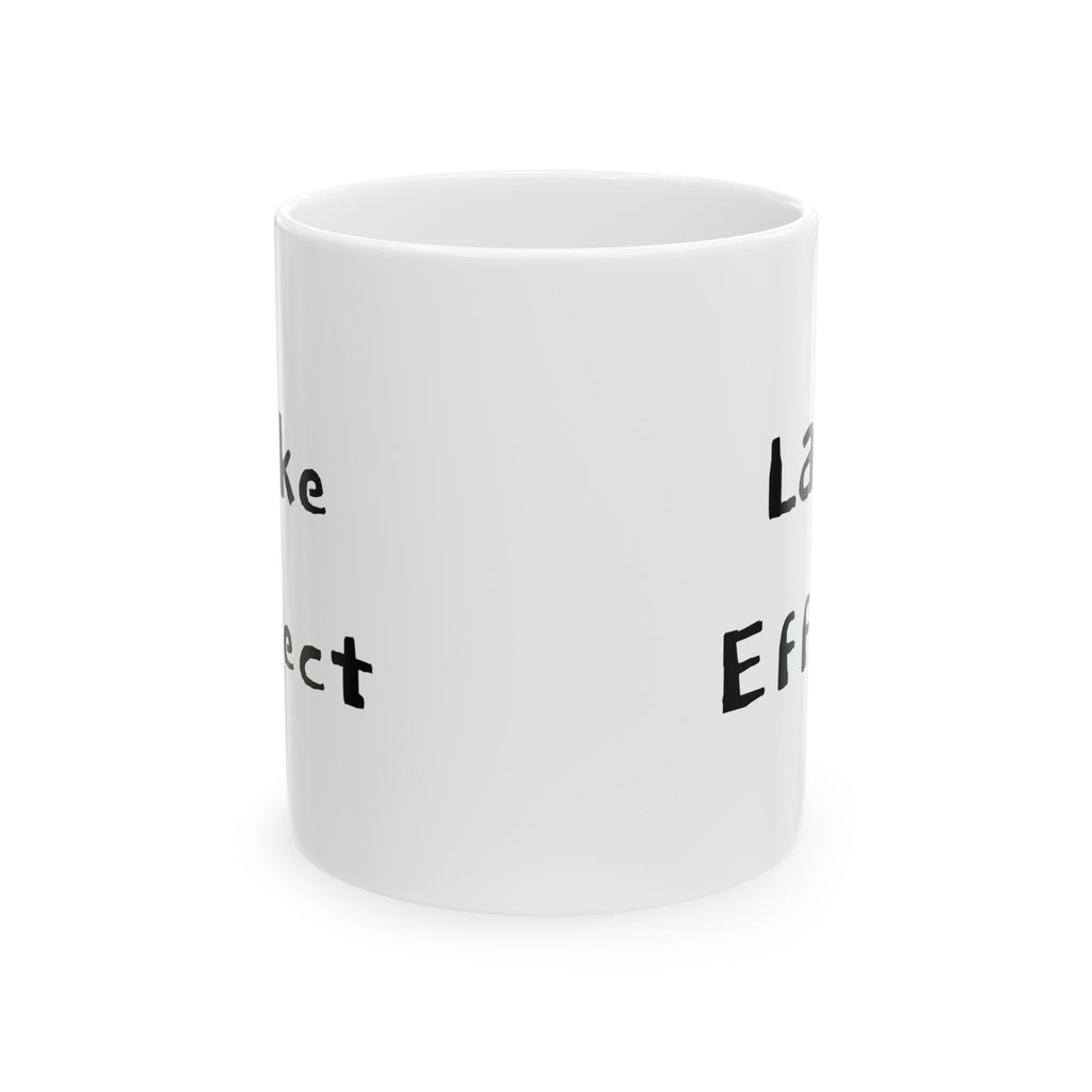 Lake Effect Mug | White Ceramic Coffee Cup, Winter Weather Design
