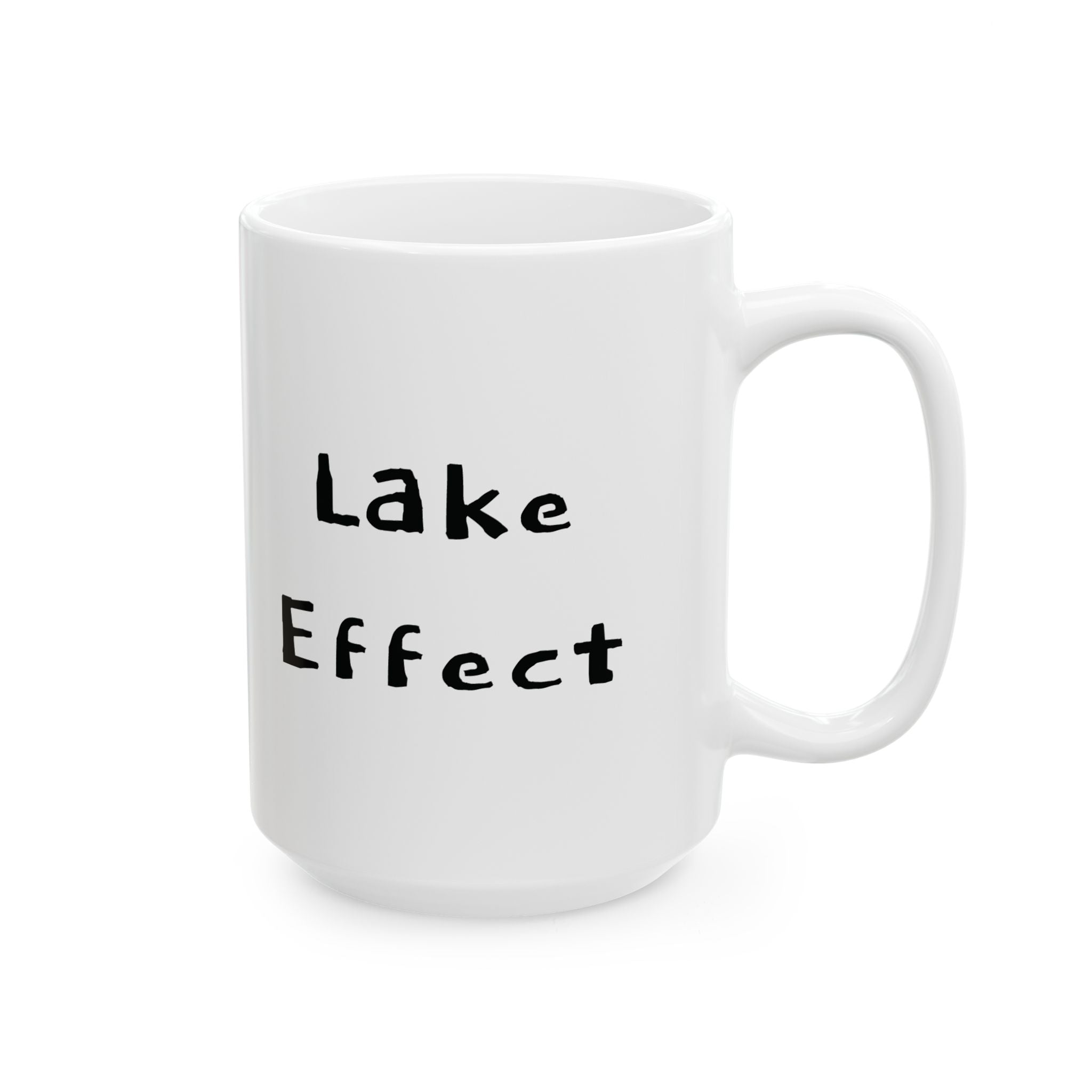 Lake Effect Mug | White Ceramic Coffee Cup, Winter Weather Design