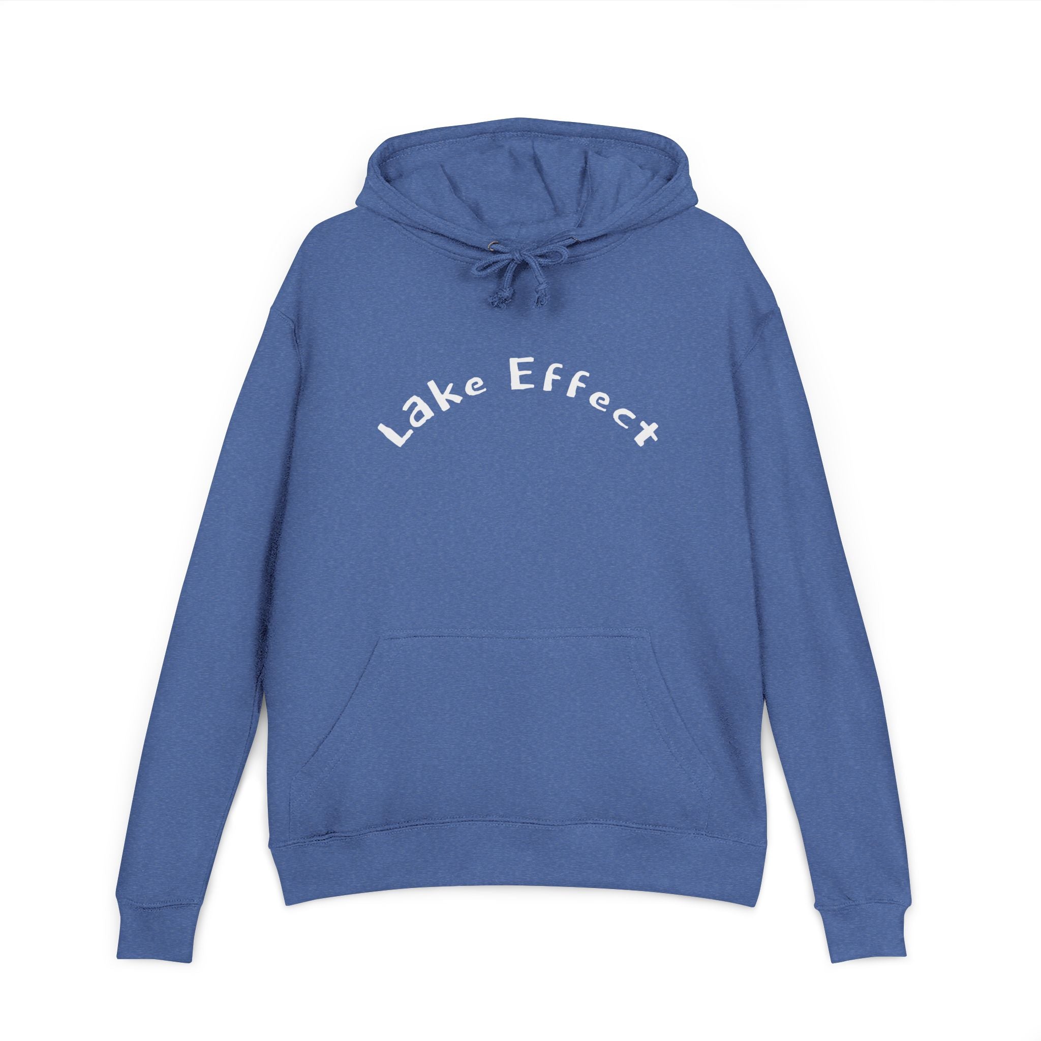 Lake Effect Hoodie | Minimal Script Arch, Cozy Outdoor Sweatshirt